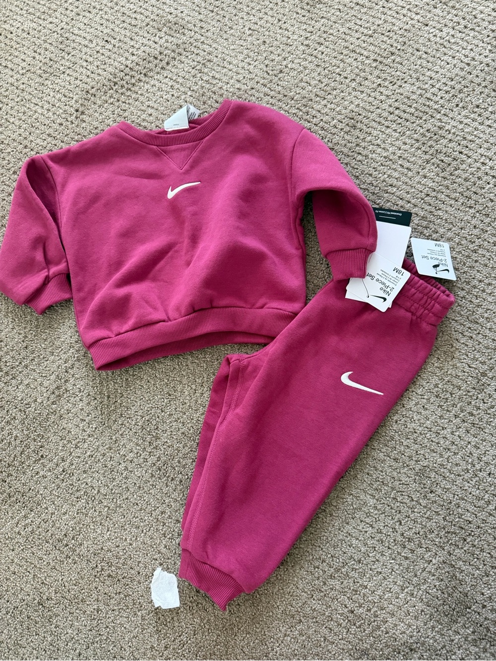 Nike Kids Magenta Fleece Sweatshirt & Joggers Set